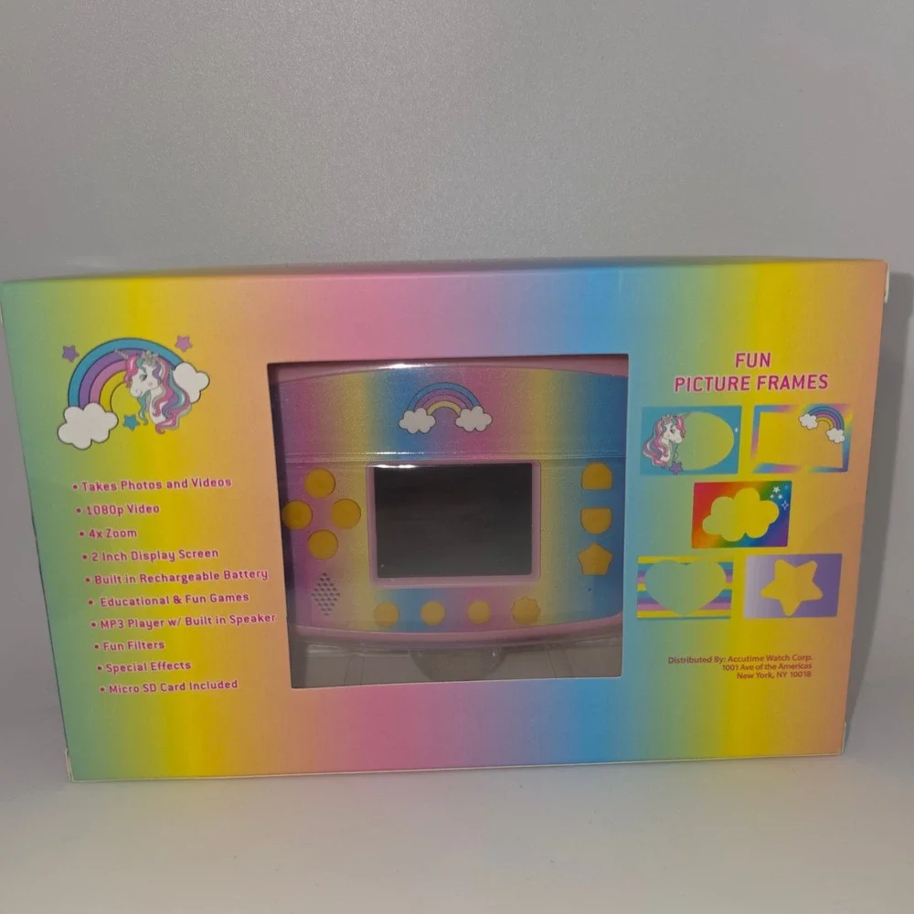 Accutime‎ Interactive Camera Kids OS Pink New Unicorn Rainbow 1080p Video Games